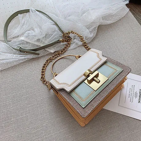 2020 Nouvelle Mode Patchwork Sacs à Main Femme en Simili Cuir Sac Bandoulière Vintage Sac Messager Porté Épaule Pochette Femme Sacs Décontractés Sac à Main Femme Fashion Nova
