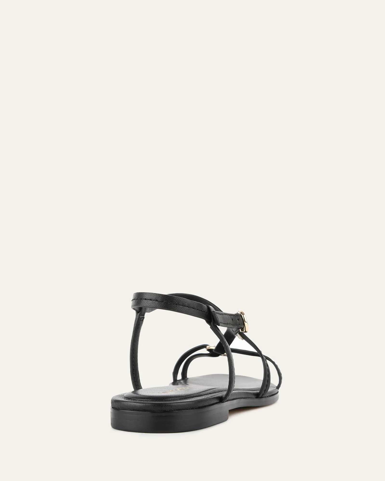 ADDI SANDALES PLATES EN CUIR NOIR