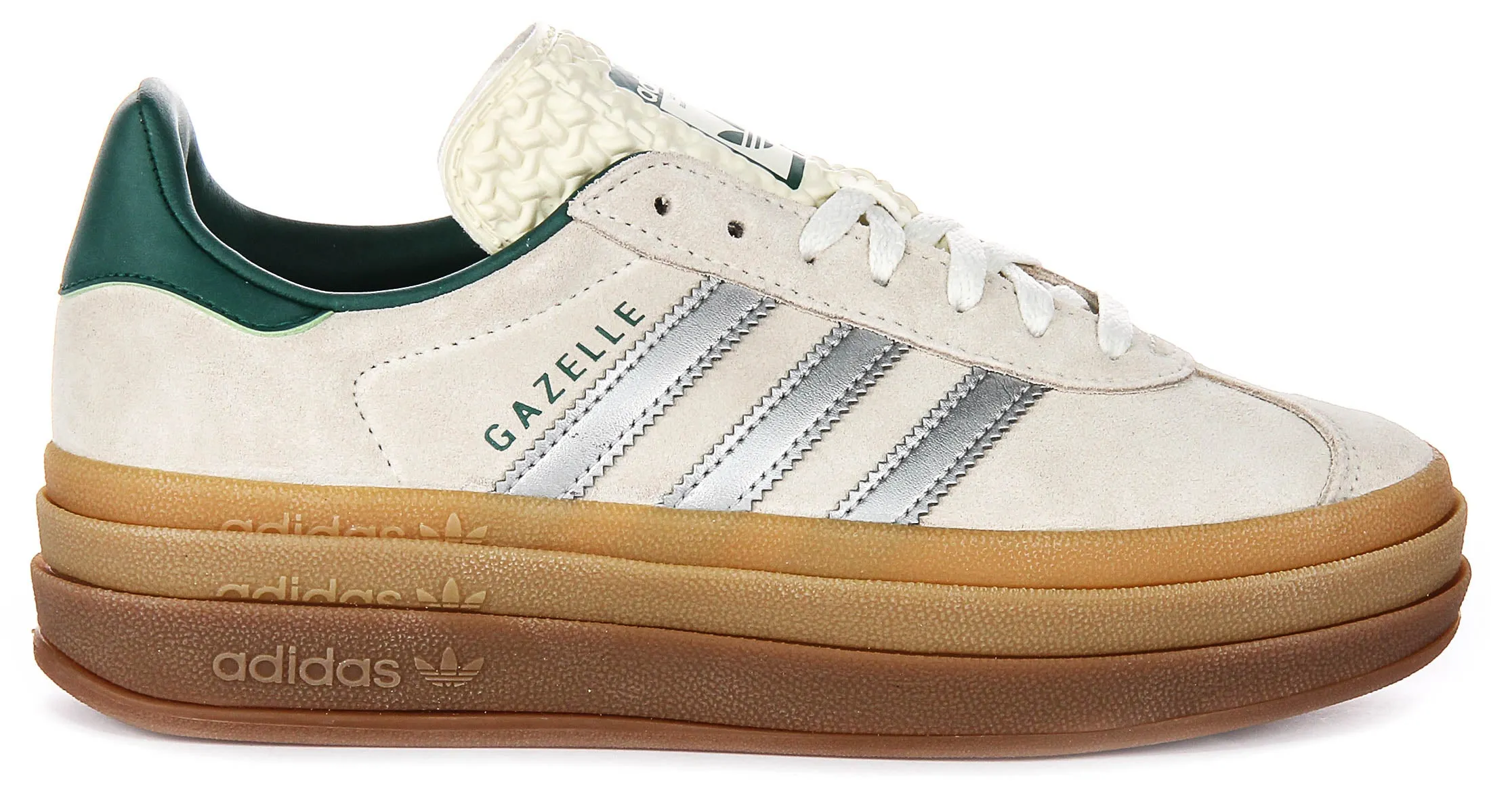 Adidas Gazelle Bold en blanc cassé argenté pour chaussures femmes Adidas