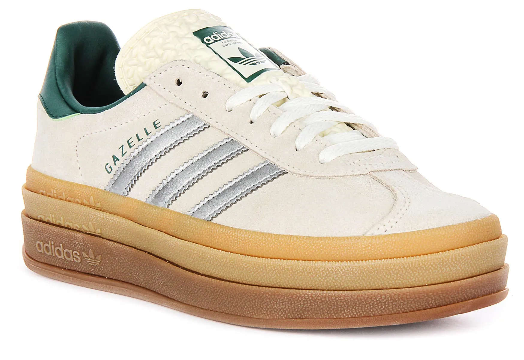 Adidas Gazelle Bold en blanc cassé argenté pour chaussures femmes Adidas