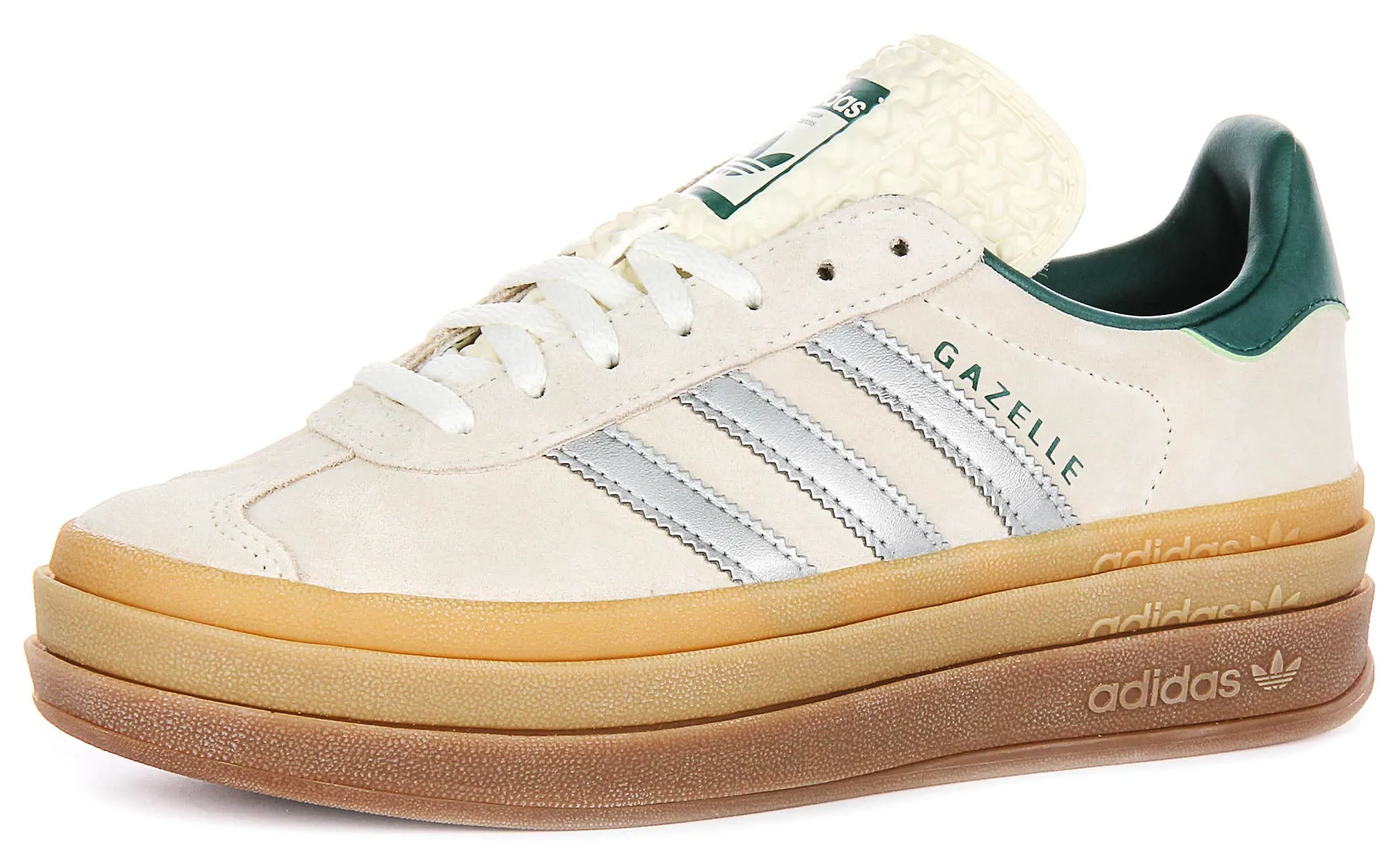 Adidas Gazelle Bold en blanc cassé argenté pour chaussures femmes Adidas