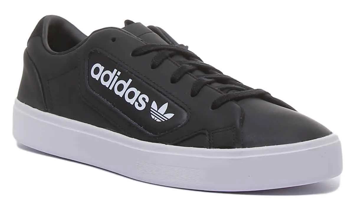 Adidas Chaussures de Sport en Cuir Élégant Noir et Blanc pour Femme Adidas