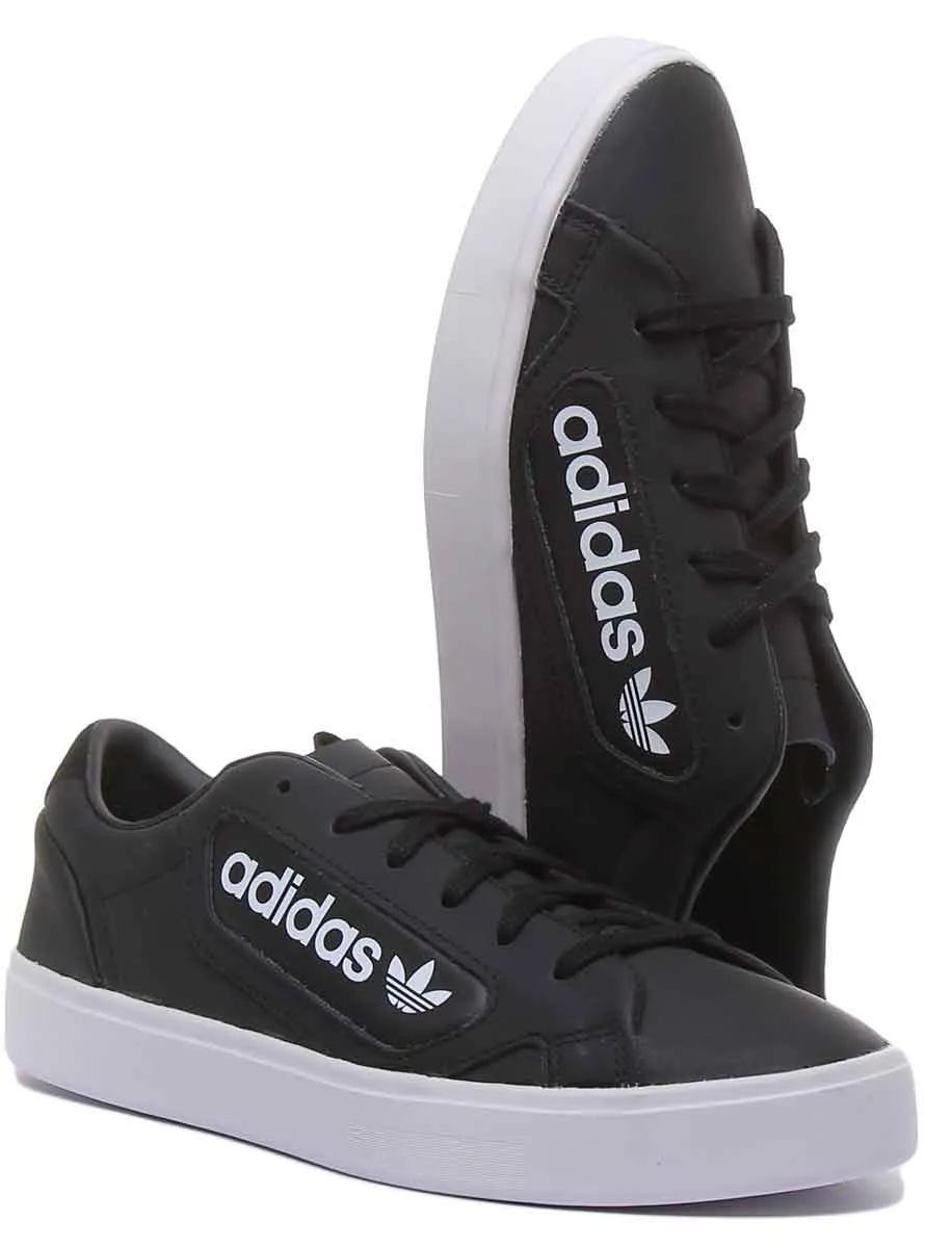 Adidas Chaussures de Sport en Cuir Élégant Noir et Blanc pour Femme Adidas