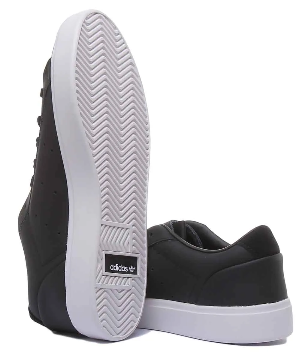 Adidas Chaussures de Sport en Cuir Élégant Noir et Blanc pour Femme Adidas