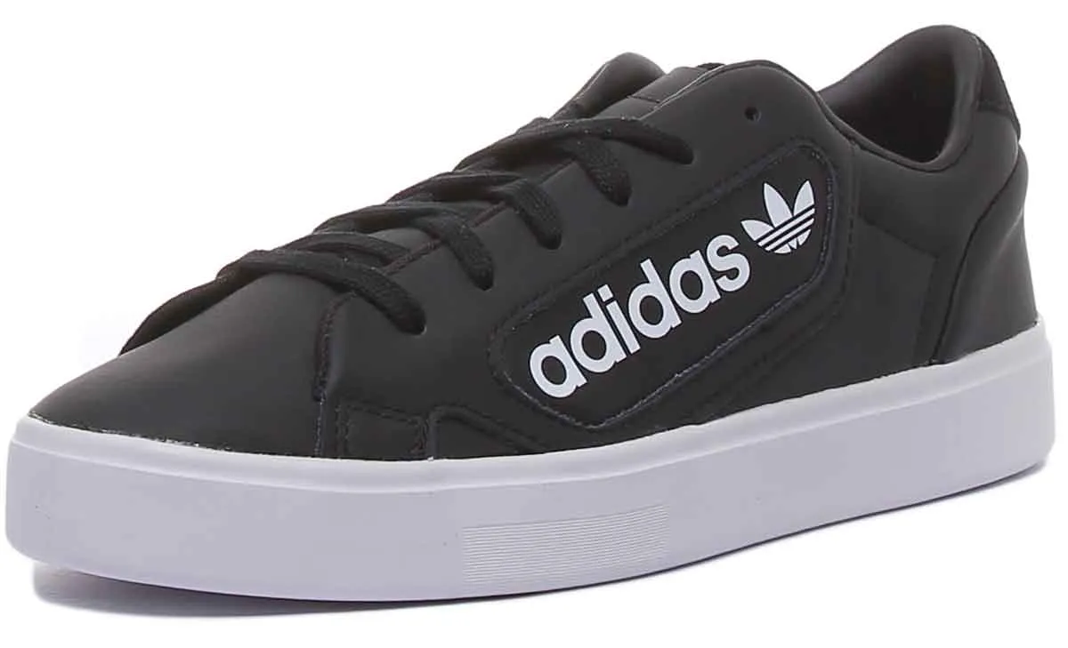 Adidas Chaussures de Sport en Cuir Élégant Noir et Blanc pour Femme Adidas