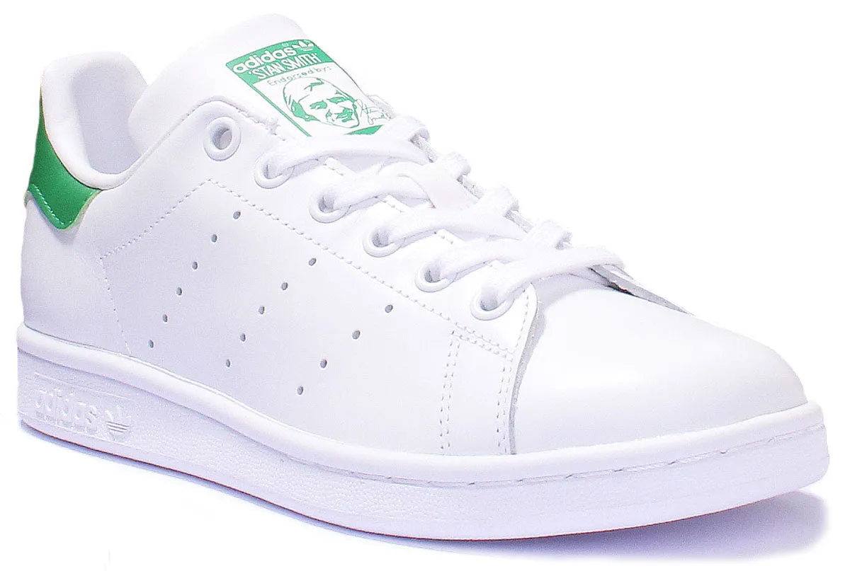 Adidas Stan Smith en cuir blanc et vert pour femmes - Chaussures Adidas