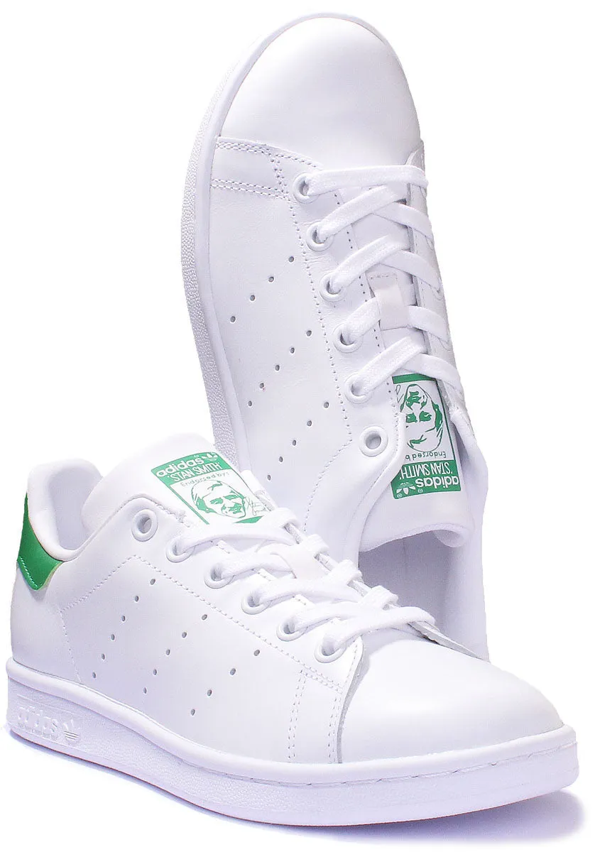 Adidas Stan Smith en cuir blanc et vert pour femmes - Chaussures Adidas
