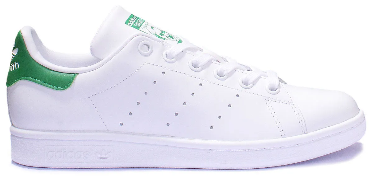 Adidas Stan Smith en cuir blanc et vert pour femmes - Chaussures Adidas