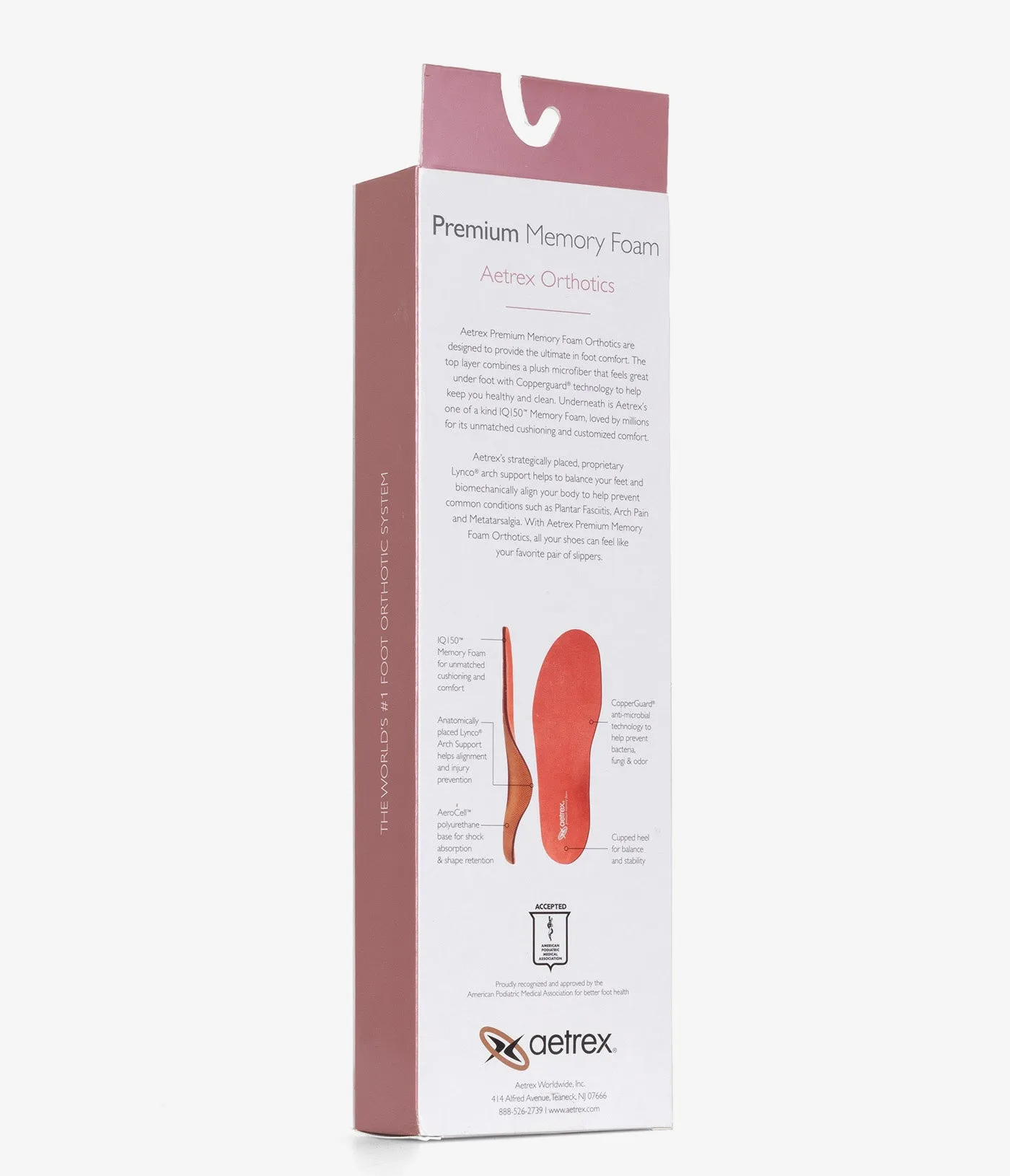Semelles orthopédiques Aetrex Premium Extra Confort en mousse mémoire - Femmes