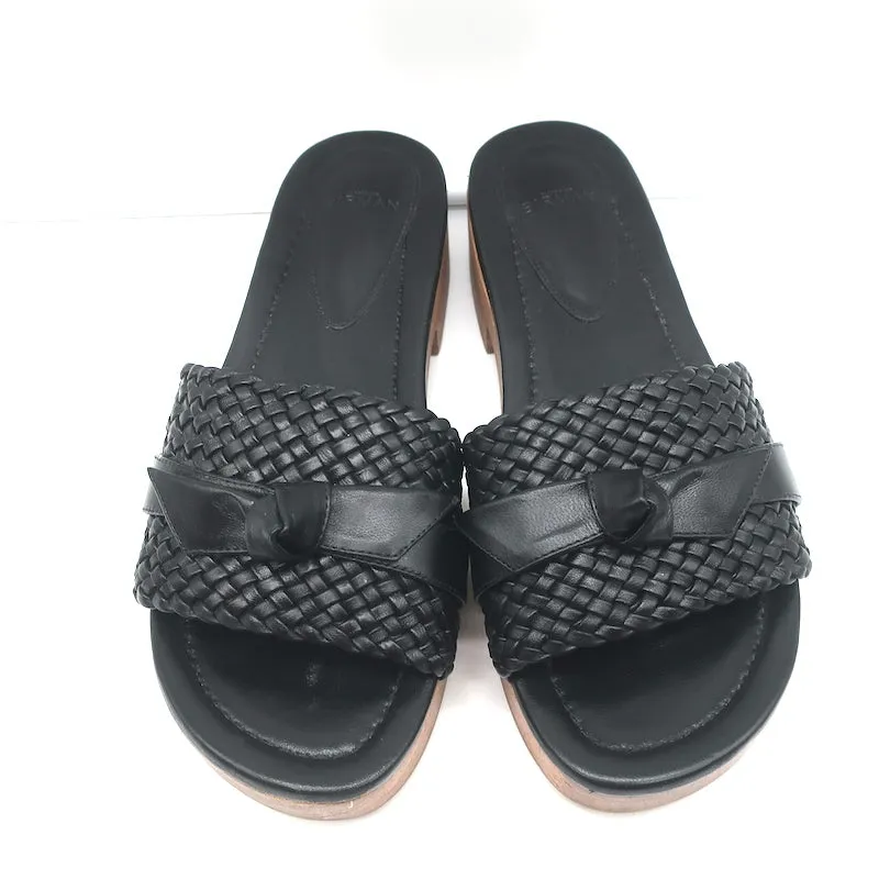 Sandales Clog en bois Alexandre Birman Clarita Noir Tressé en cuir Taille 37.5