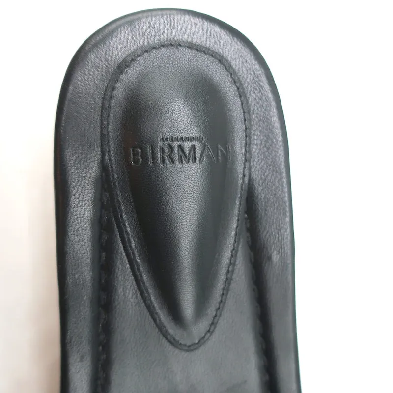 Sandales Clog en bois Alexandre Birman Clarita Noir Tressé en cuir Taille 37.5