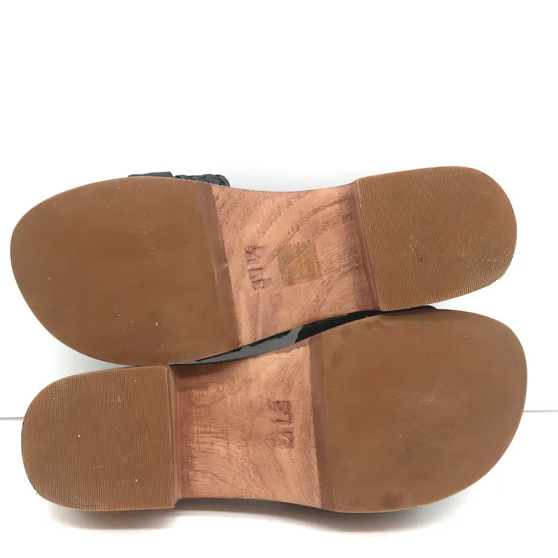 Sandales Clog en bois Alexandre Birman Clarita Noir Tressé en cuir Taille 37.5