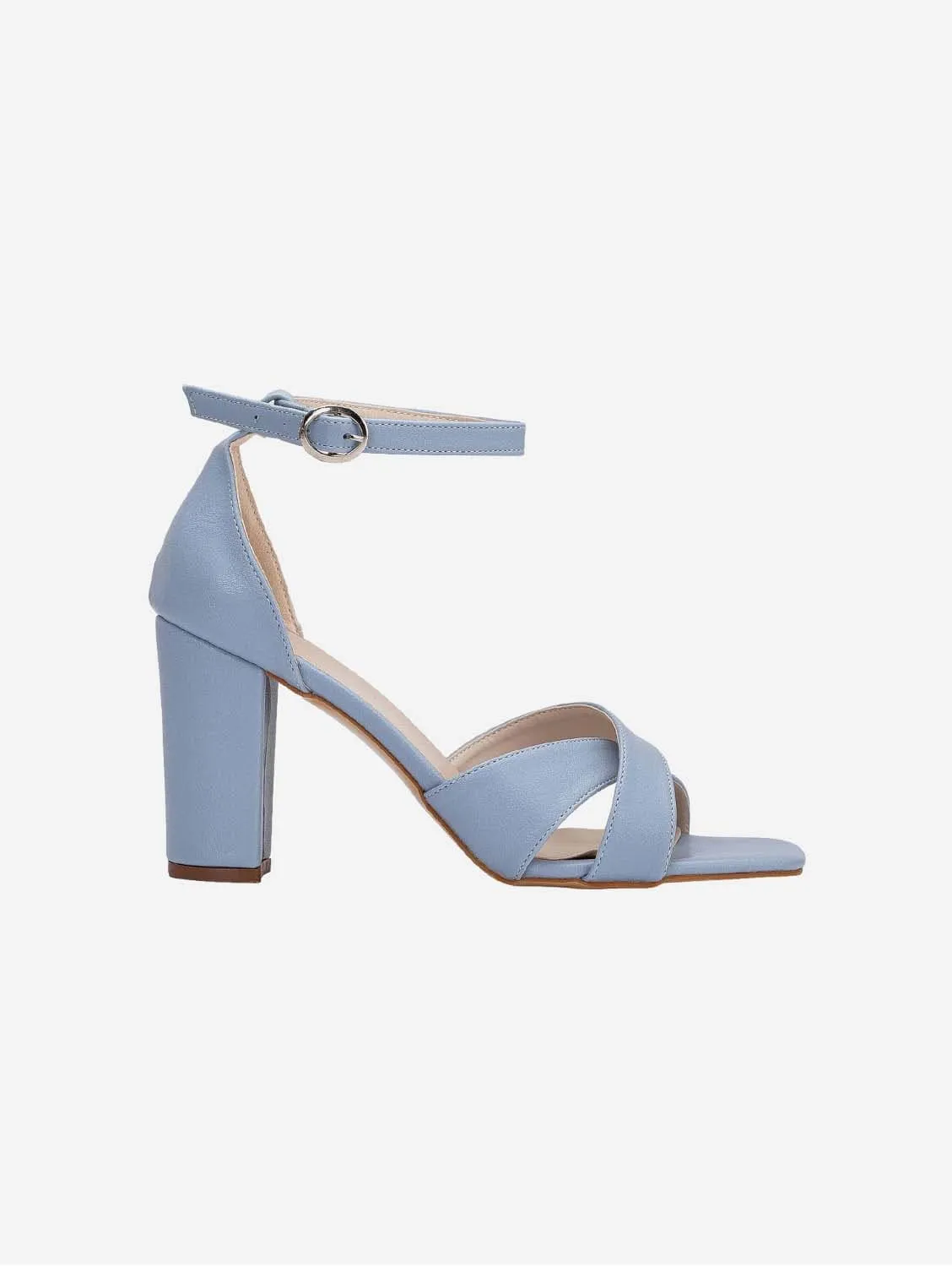 Sandales à talons en simili-cuir Amelia | Bleu clair