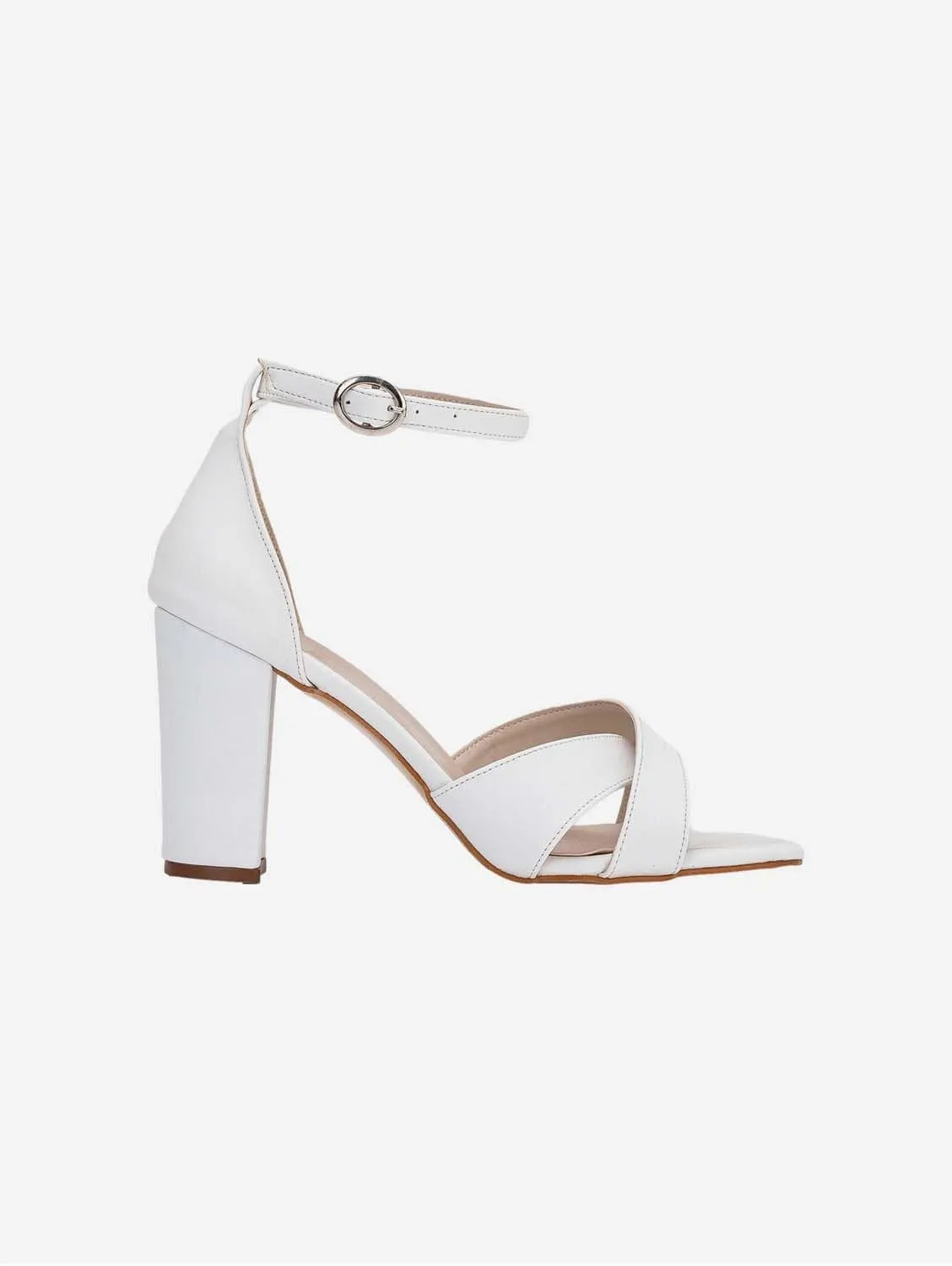 Sandales à talons en simili-cuir Amelia | Blanc