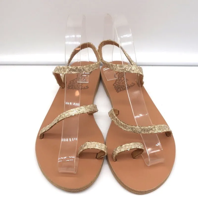 Sandales Ancient Greek Sandals Eleftheria à bride cheville pailletées or taille 38 NEUVE