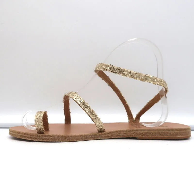 Sandales Ancient Greek Sandals Eleftheria à bride cheville pailletées or taille 38 NEUVE