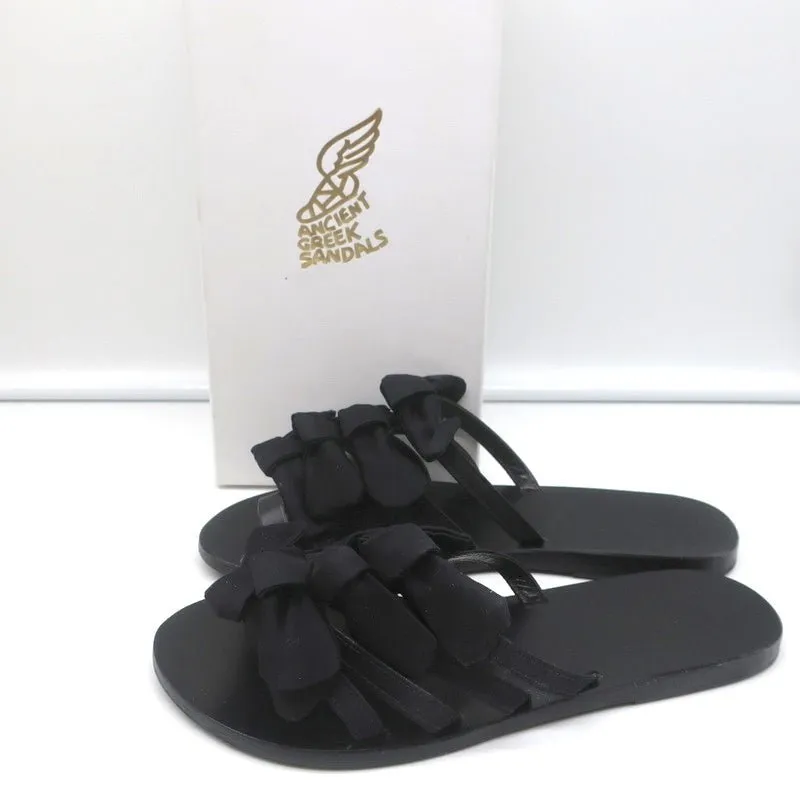 Sandales Ancient Greek Sandals Hara à nœud en satin noir taille 38