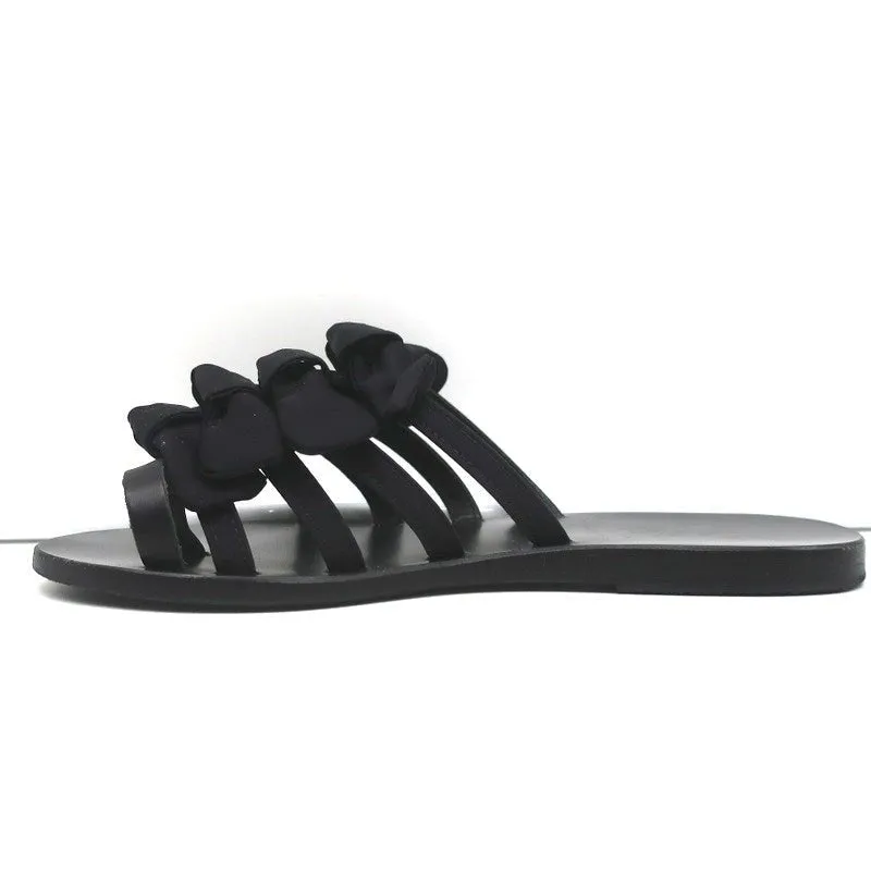 Sandales Ancient Greek Sandals Hara à nœud en satin noir taille 38