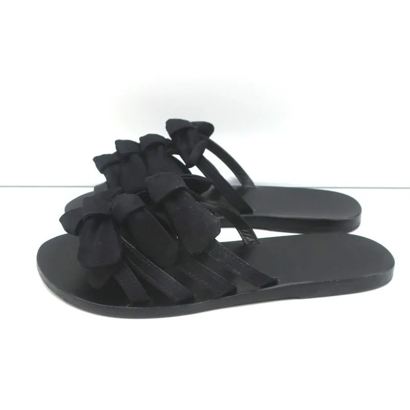 Sandales Ancient Greek Sandals Hara à nœud en satin noir taille 38