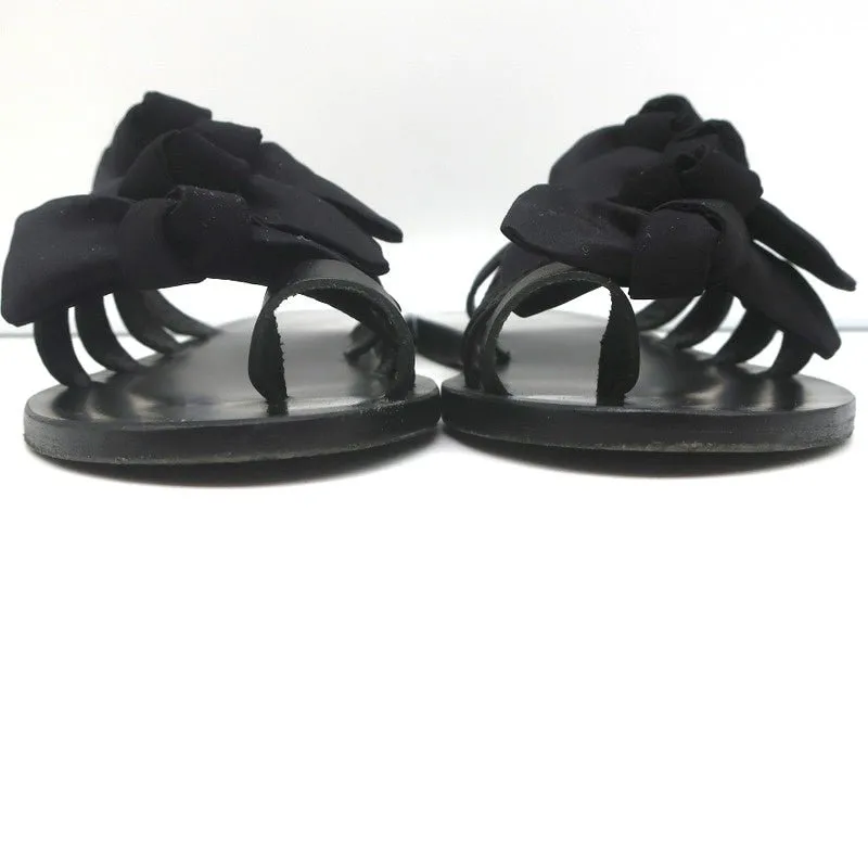 Sandales Ancient Greek Sandals Hara à nœud en satin noir taille 38