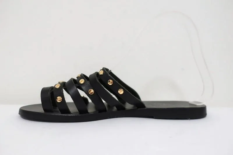 Sandales Ancient Greek Sandals Niki Nails en cuir noir taille 36 nu-pieds plates NEUVE