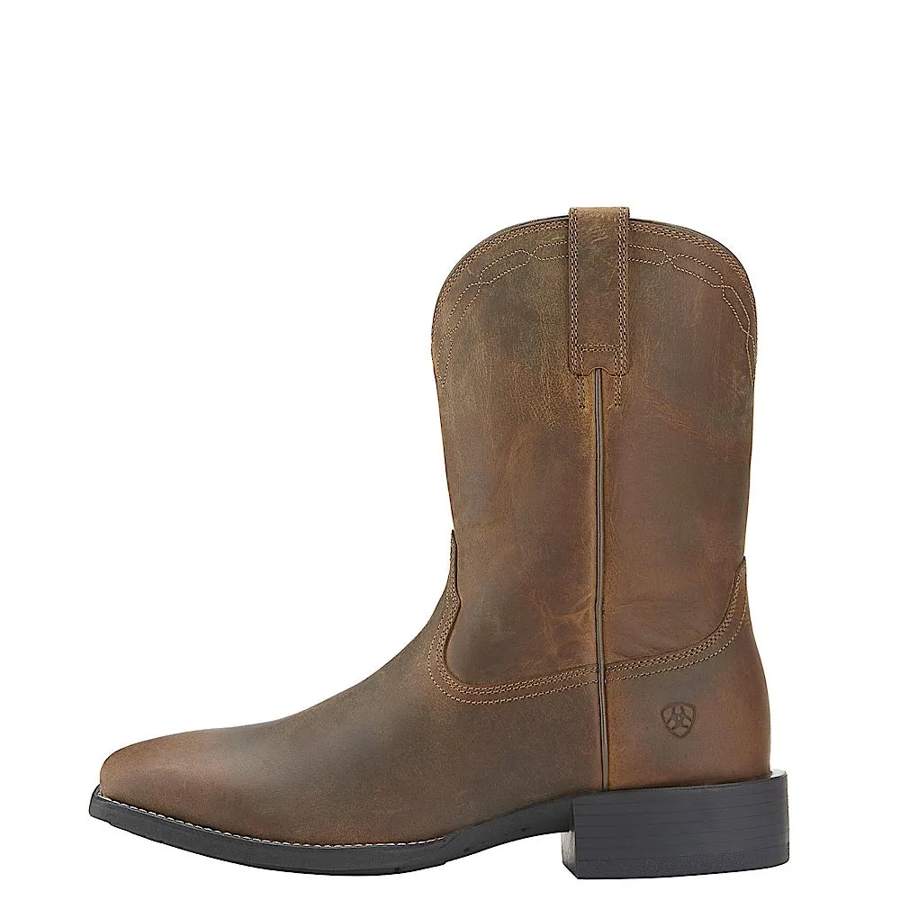 Ariat Chaussures Heritage Roper à Bout Carré Large pour Homme - Poudre Marron