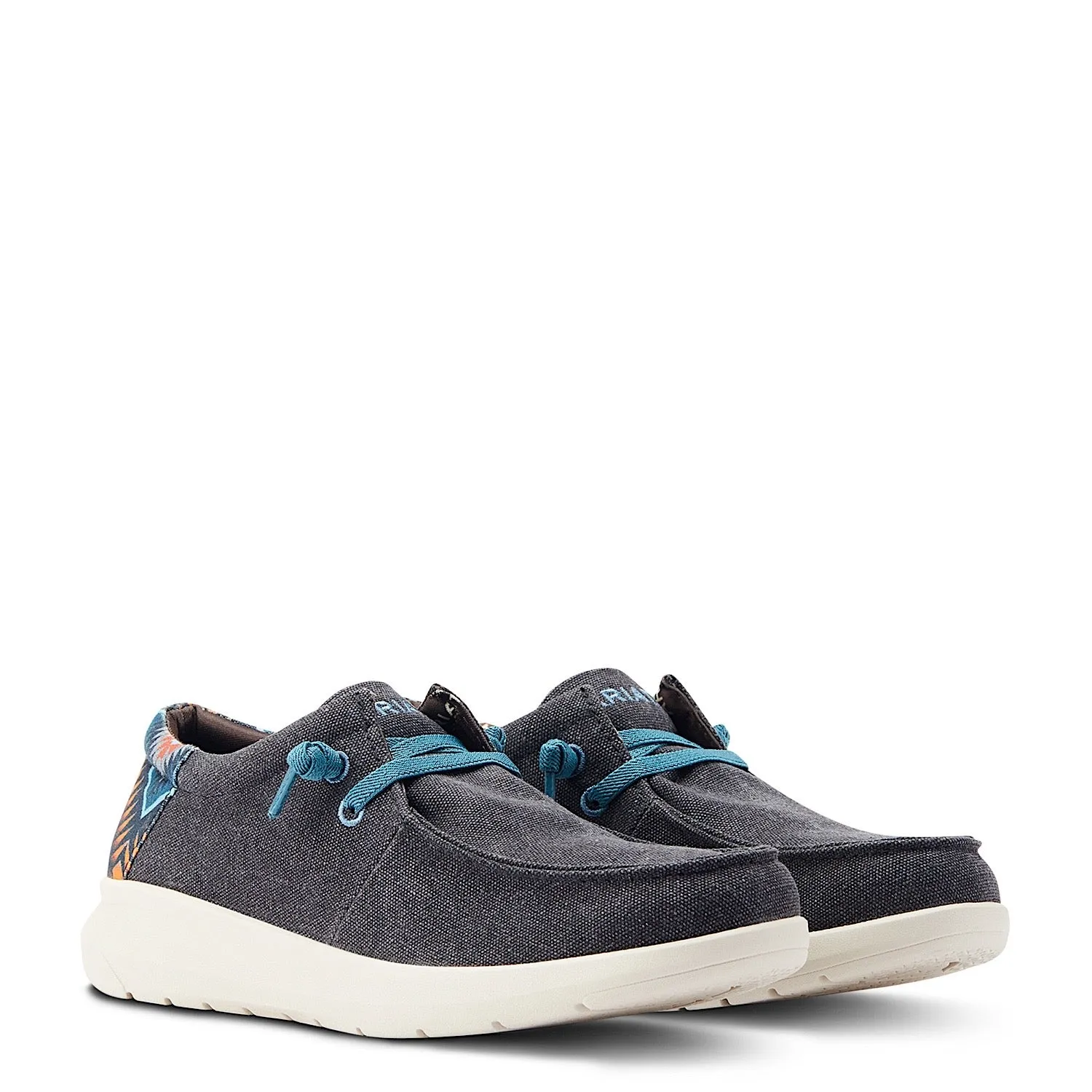 Ariat Chaussures Hommes Hilo Stretch Lacet Charbon Bleu/Bleu Aztec