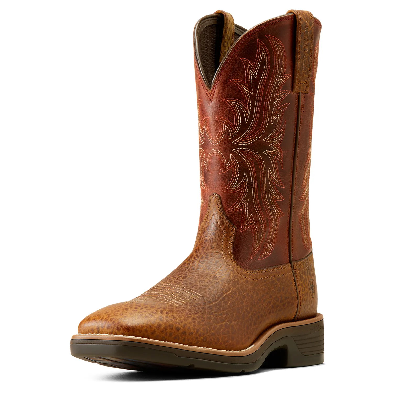 Bottes Ariat pour Homme Ridgeback Marron Taureau Gaufré/Rouille Orange Chaussures Ariat