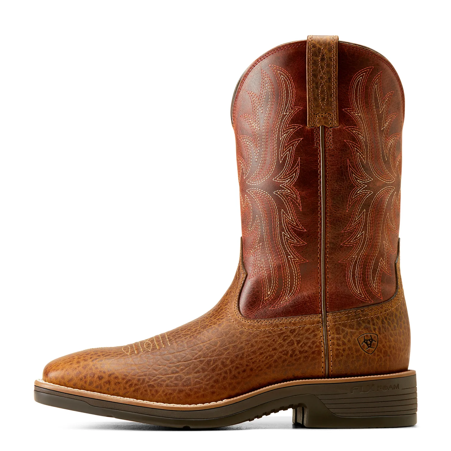 Bottes Ariat pour Homme Ridgeback Marron Taureau Gaufré/Rouille Orange Chaussures Ariat