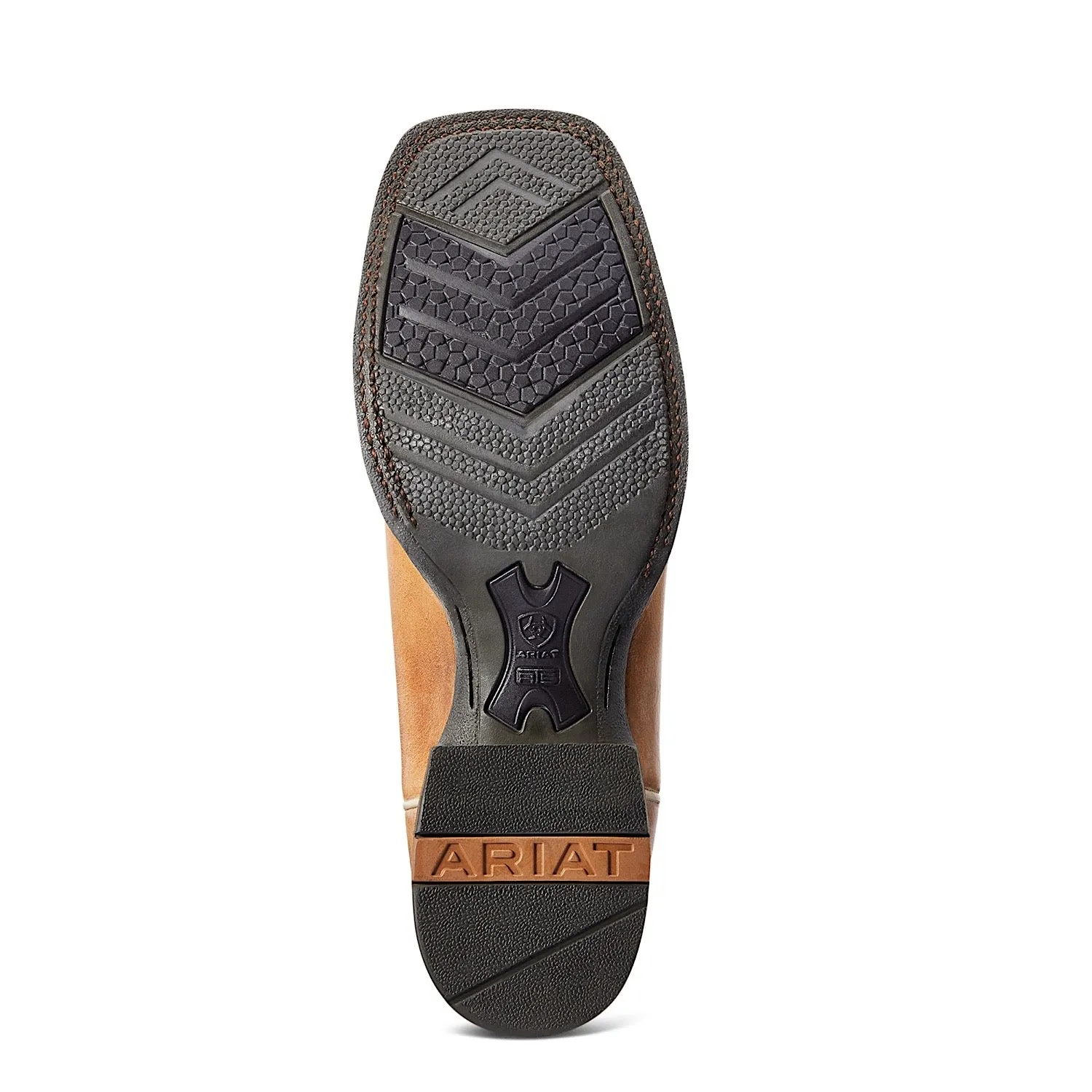 Bottes western Ariat pour hommes Ridin High - Désert Tan/Brique foncée