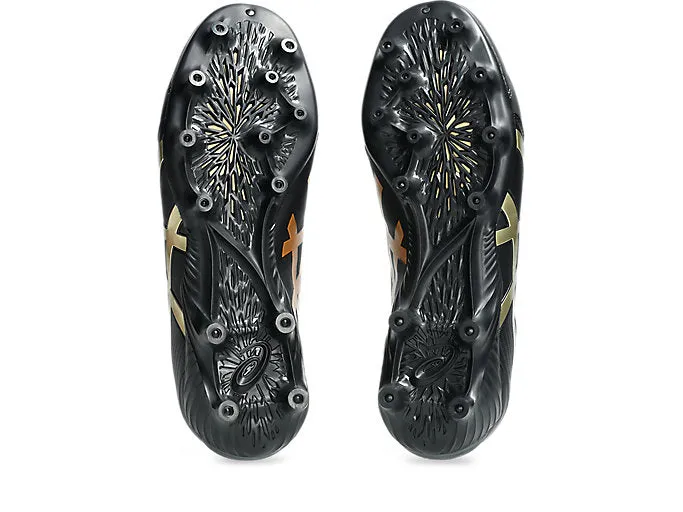 CHAUSSURES DE FOOTBALL ASICS LETHAL FLASH NOIR/OR POUR HOMME