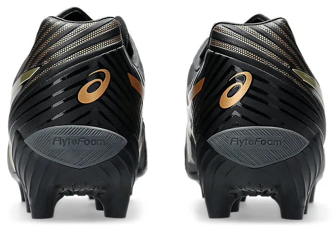 CHAUSSURES DE FOOTBALL ASICS LETHAL FLASH NOIR/OR POUR HOMME