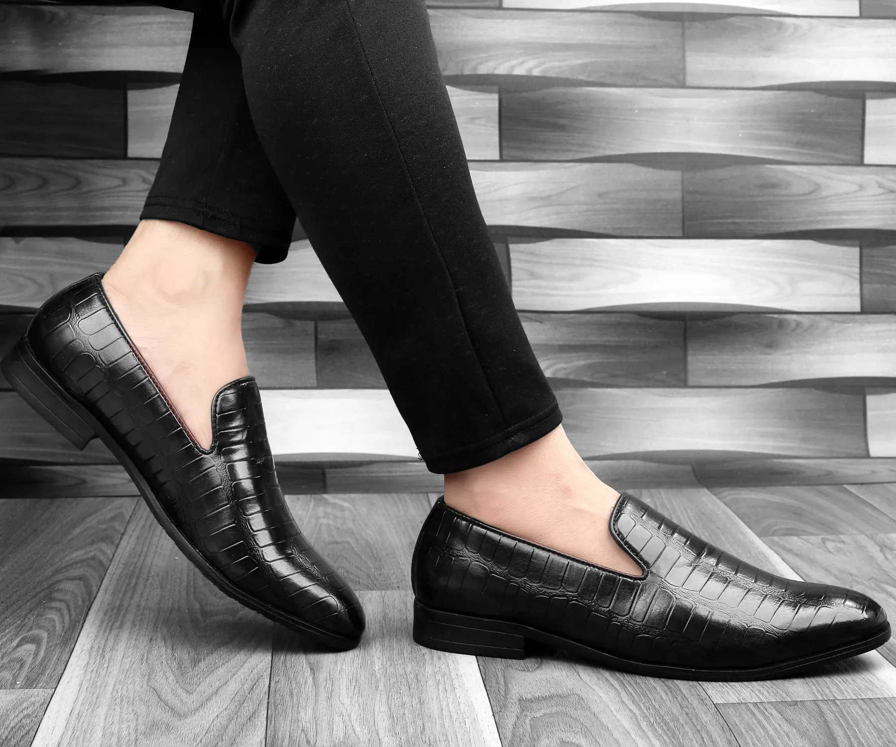Bacca Bucci NAPLES Mocassins Texturés pour Fête | Chaussures à Enfiler Formelles pour Robe de Mariée
