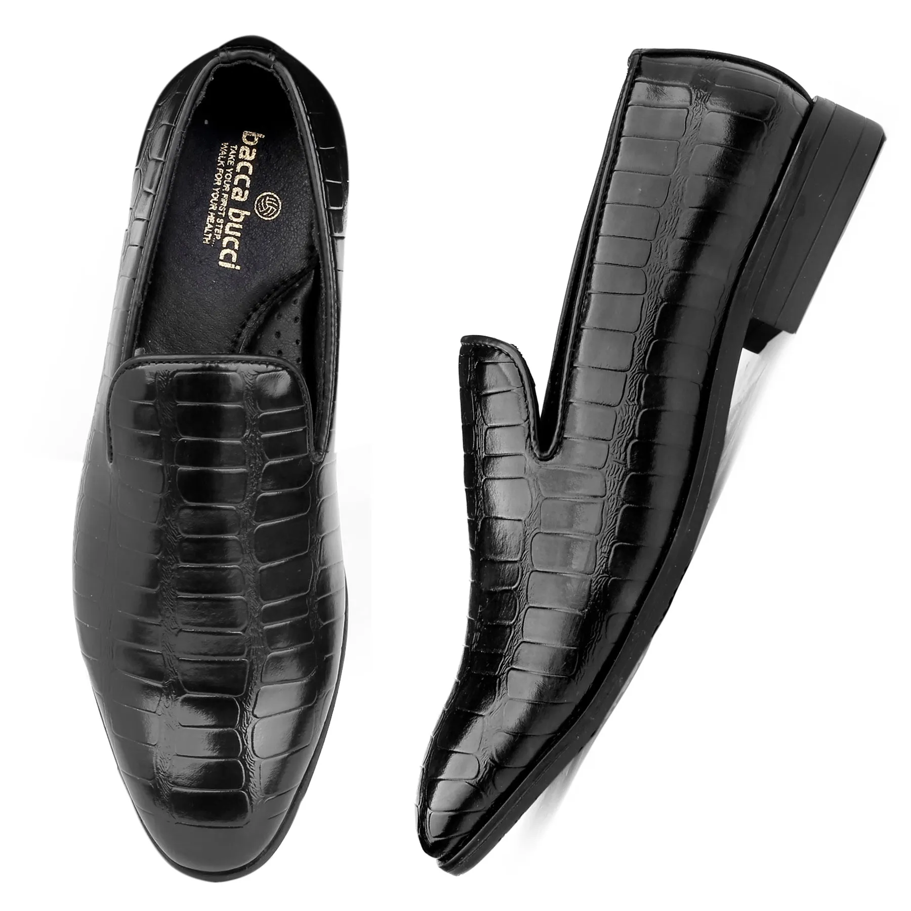 Bacca Bucci NAPLES Mocassins Texturés pour Fête | Chaussures à Enfiler Formelles pour Robe de Mariée