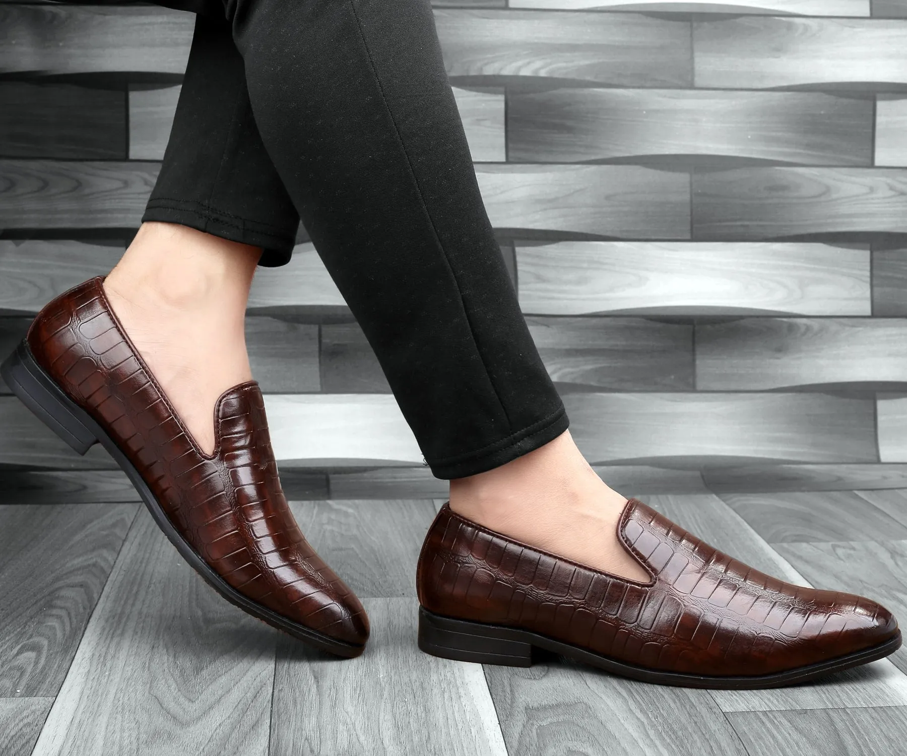 Bacca Bucci NAPLES Mocassins Texturés pour Fête | Chaussures à Enfiler Formelles pour Robe de Mariée