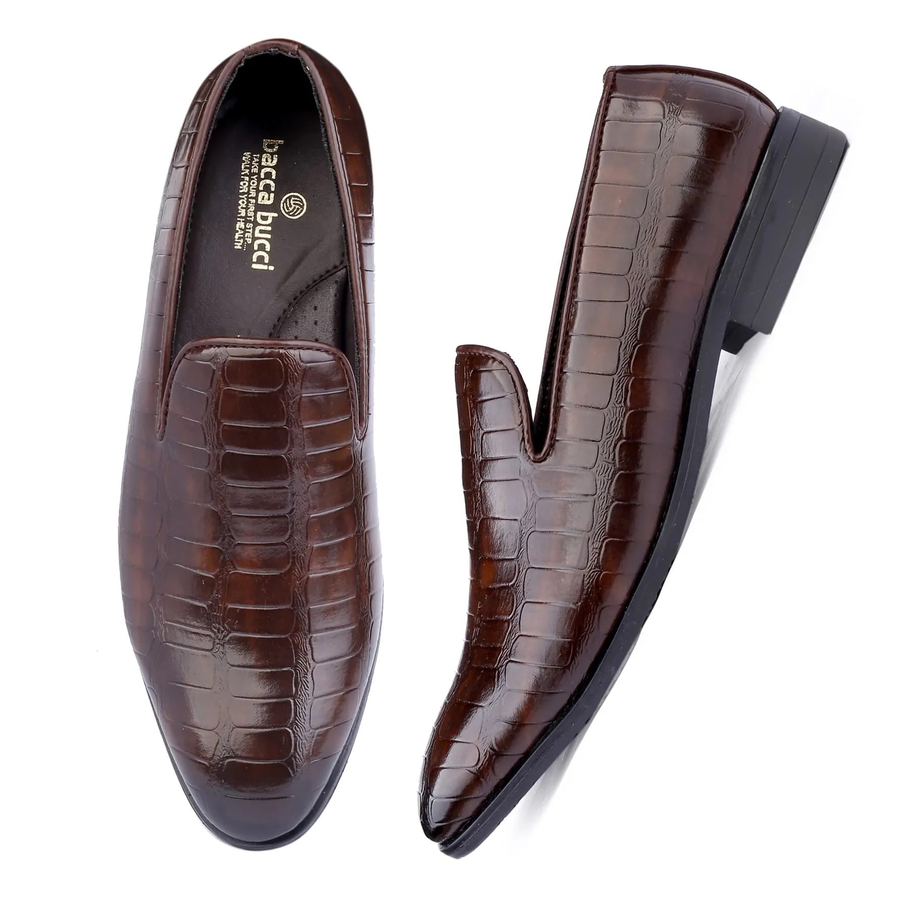 Bacca Bucci NAPLES Mocassins Texturés pour Fête | Chaussures à Enfiler Formelles pour Robe de Mariée