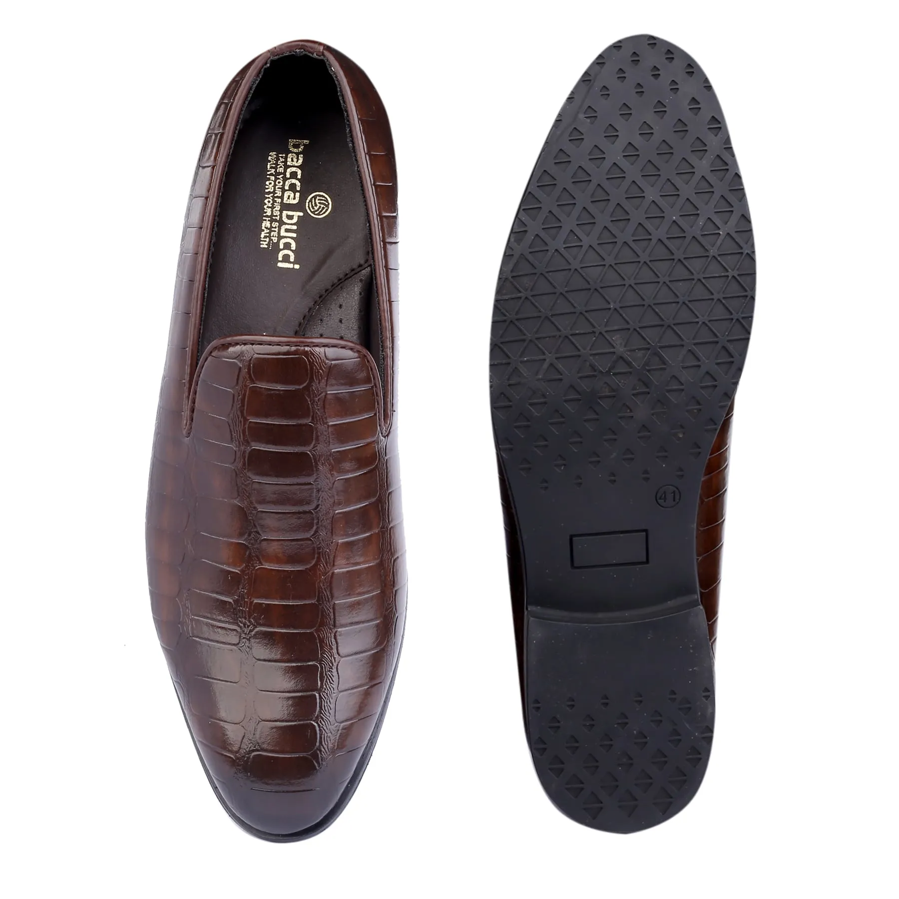 Bacca Bucci NAPLES Mocassins Texturés pour Fête | Chaussures à Enfiler Formelles pour Robe de Mariée