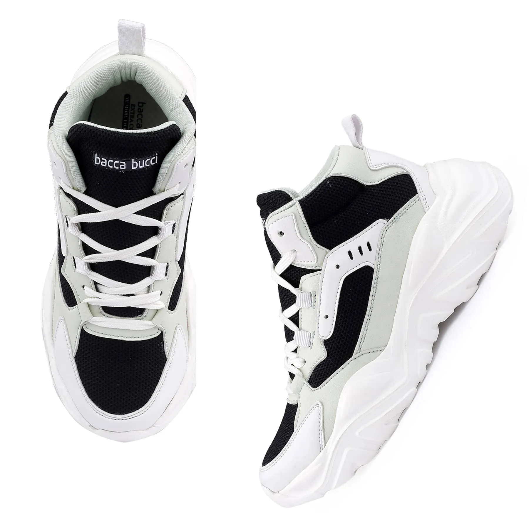 Bacca Bucci NYRA Sneakers de mode à plateforme mi-haute pour femmes | Sneakers StreetWear volumineuses