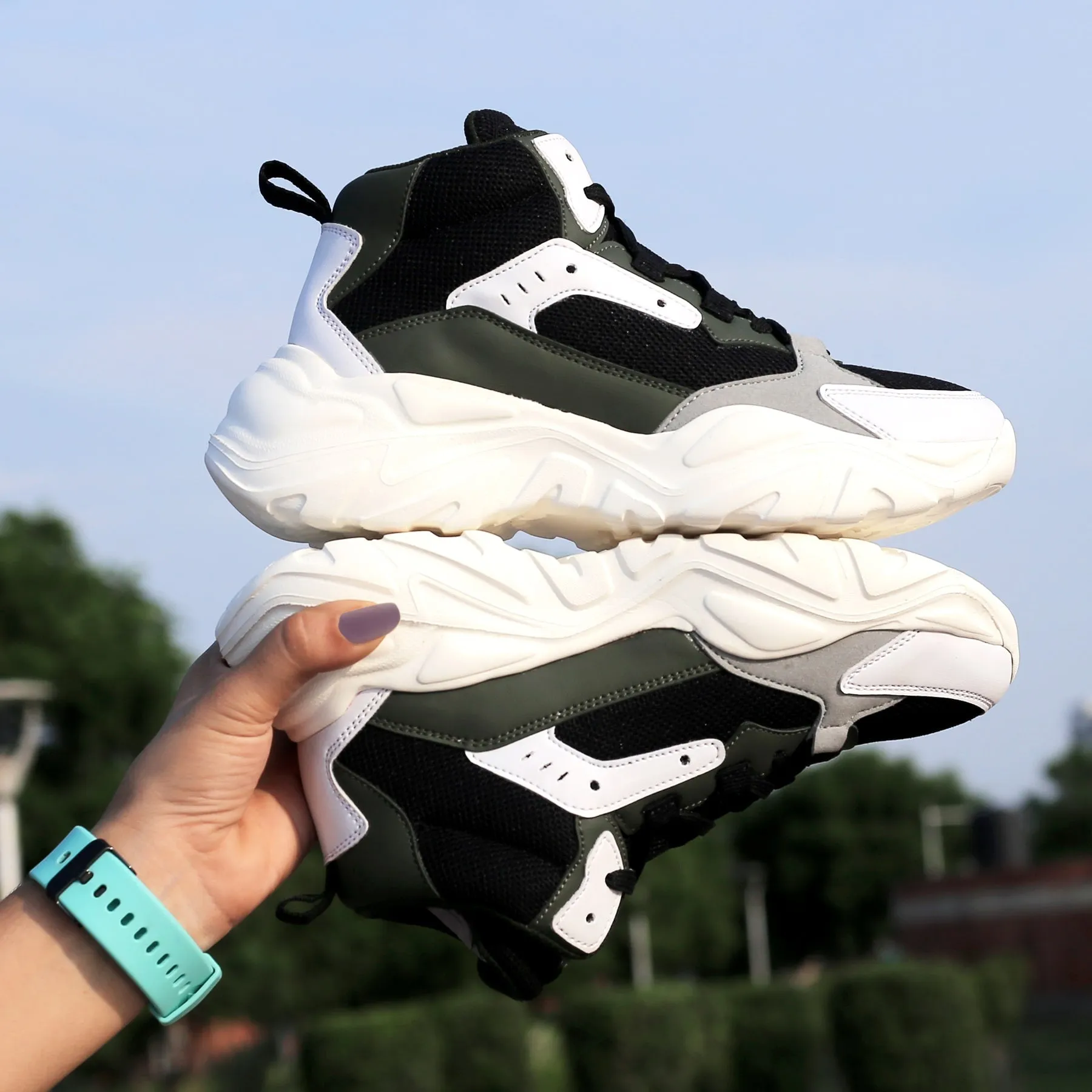 Bacca Bucci NYRA Sneakers de mode à plateforme mi-haute pour femmes | Sneakers StreetWear volumineuses