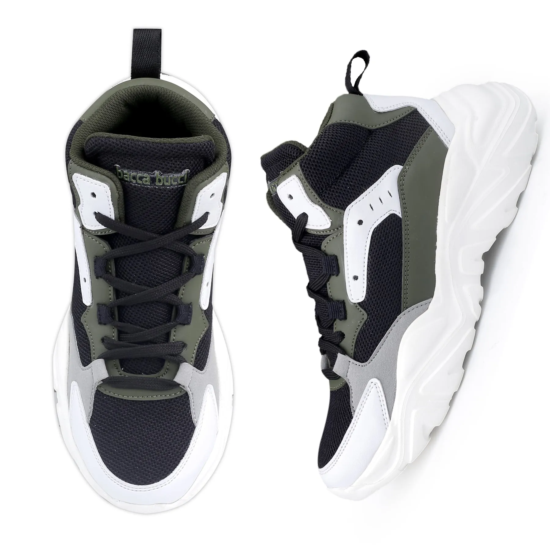 Bacca Bucci NYRA Sneakers de mode à plateforme mi-haute pour femmes | Sneakers StreetWear volumineuses
