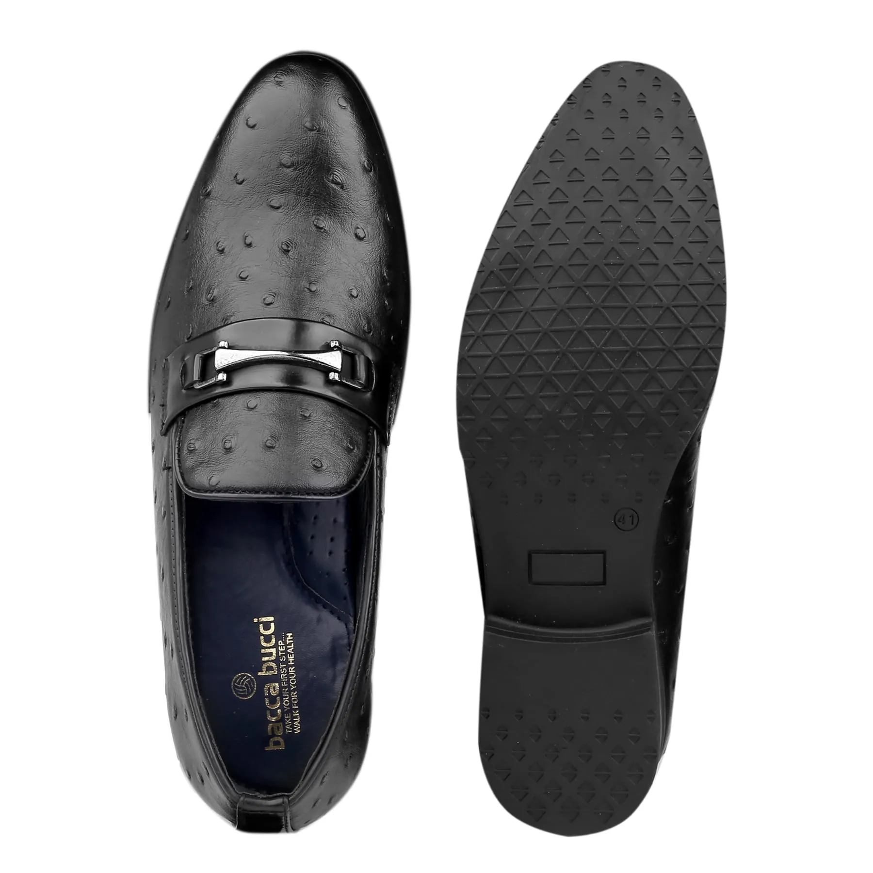 Bacca Bucci Mocassins Texturés en Autruche pour Fête | Chaussures de Mariage Formales à Enfiler