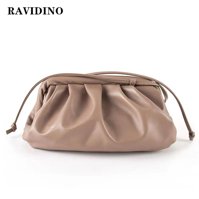 Sac pour Femme Sac Nuage en Cuir Souple Sac Madame Bandoulière Unique Sac Oblique en Forme de Ravioli Sac à Main Sacs de Jour Pochette Messagère Sacs Fashion Nova