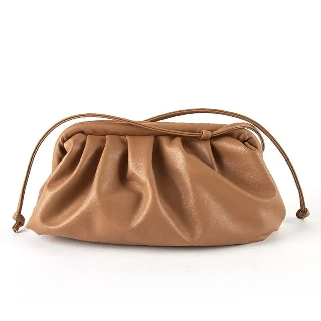 Sac pour Femme Sac Nuage en Cuir Souple Sac Madame Bandoulière Unique Sac Oblique en Forme de Ravioli Sac à Main Sacs de Jour Pochette Messagère Sacs Fashion Nova