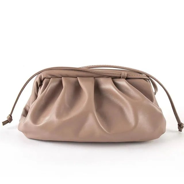 Sac pour Femme Sac Nuage en Cuir Souple Sac Madame Bandoulière Unique Sac Oblique en Forme de Ravioli Sac à Main Sacs de Jour Pochette Messagère Sacs Fashion Nova