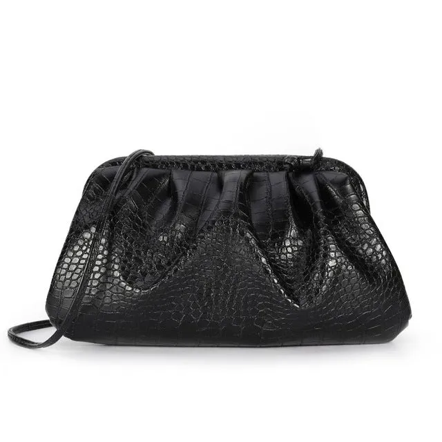 Sac pour Femme Sac Nuage en Cuir Souple Sac Madame Bandoulière Unique Sac Oblique en Forme de Ravioli Sac à Main Sacs de Jour Pochette Messagère Sacs Fashion Nova