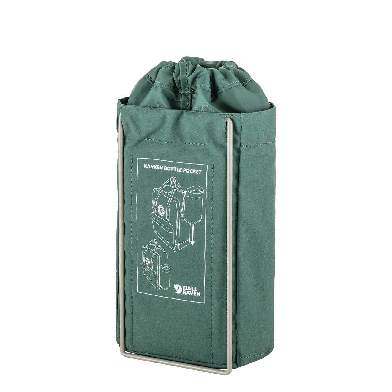 Sac à dos Fjallraven pour hommes Fjallraven Kanken avec poche à bouteille vert givré