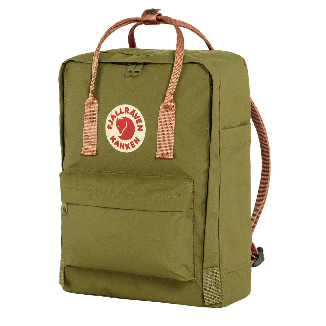 Sacs à dos Fjallraven Sac à dos pour hommes Fjallraven Kanken Classique Vert feuillage / Sable pêche