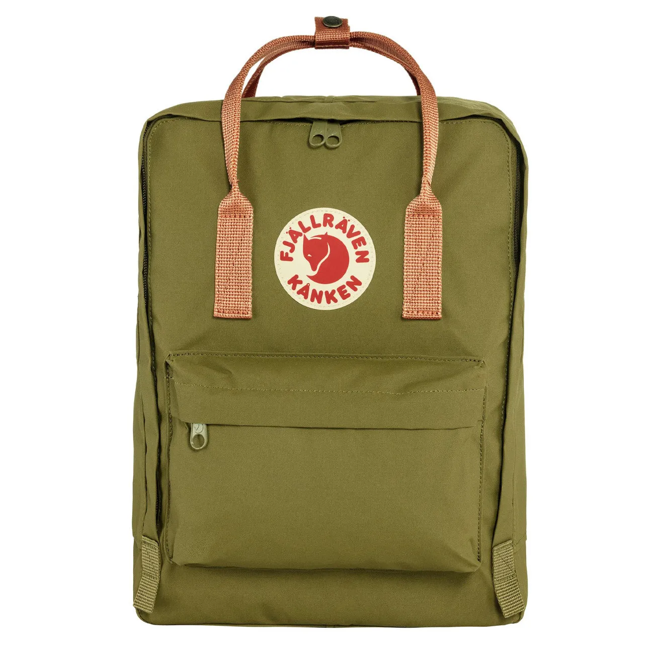 Sacs à dos Fjallraven Sac à dos pour hommes Fjallraven Kanken Classique Vert feuillage / Sable pêche