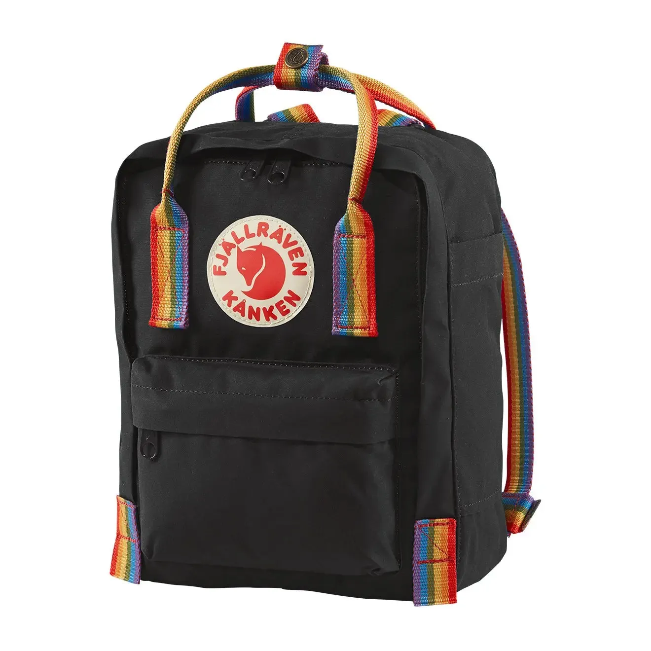 Sac à dos Fjallraven pour homme Fjallraven Kanken Mini Arc-en-ciel Noir Motif Arc-en-ciel