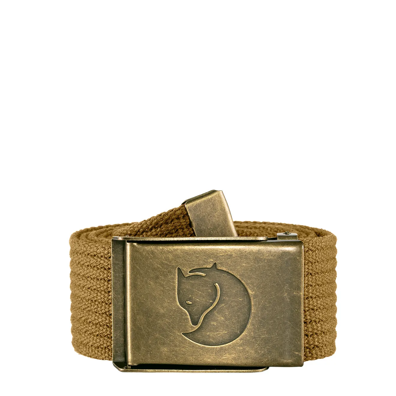 Sacs Fjallraven pour Hommes Ceinture en Toile Fjallraven avec Boucle en Laiton 4cm Brun Sarrasin